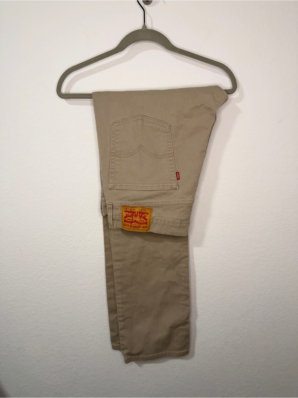 Levi's Men’s Tan Chino Pants with Red Tab